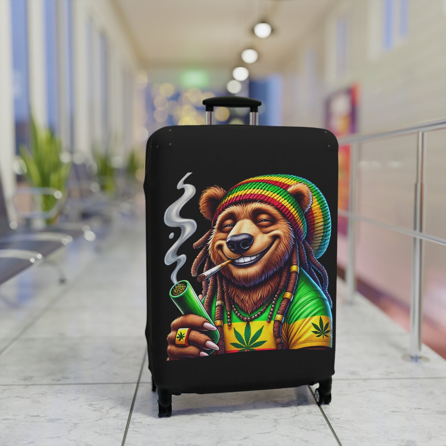 Rasta Bear Luggage Cover