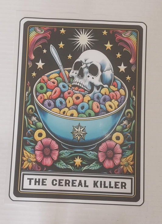 The Cereal Killer DTF Tarot Card Ready To Press Transfer