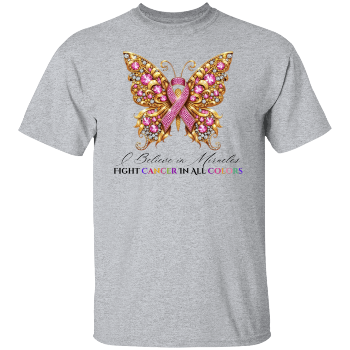 Diamond Breast Cancer Butterfly T-Shirt