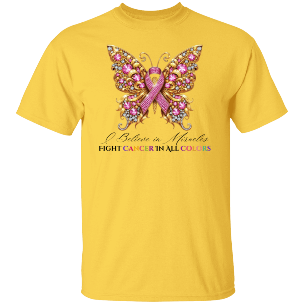 Diamond Breast Cancer Butterfly T-Shirt