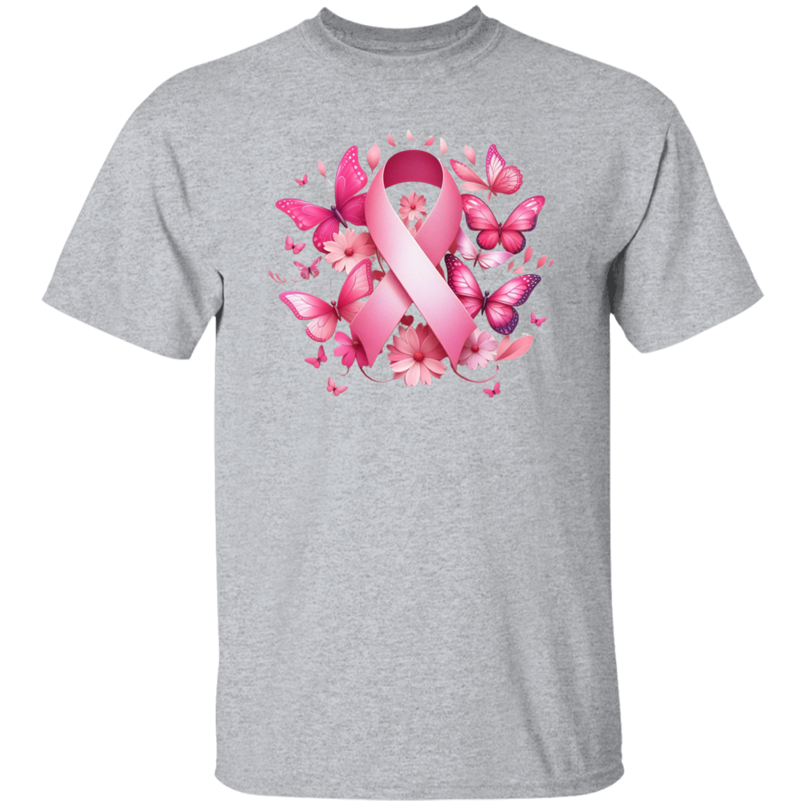 Butterfly Breast Cancer Ribbon T-Shirt