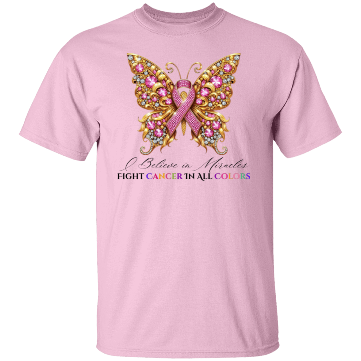 Diamond Breast Cancer Butterfly T-Shirt