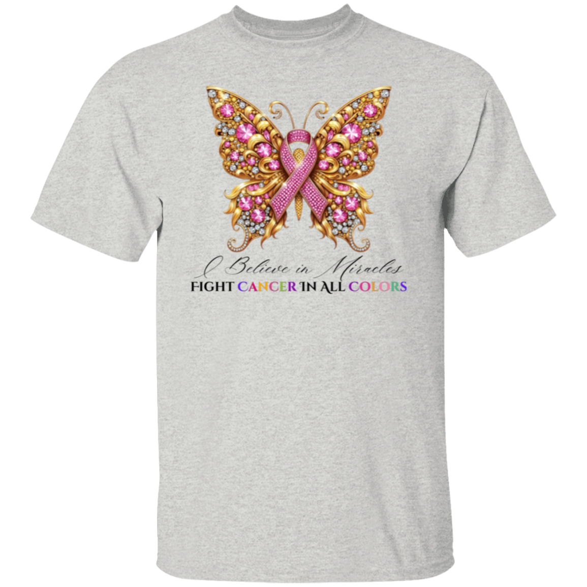 Diamond Breast Cancer Butterfly T-Shirt